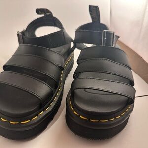 Black Platformed Doc Martin Sandals